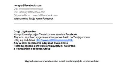 Tak wygląda fałszywy e-mail (źródło: Kaspersky Lab Polska)