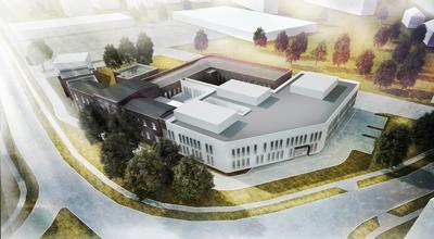 Wizualizacja szpitala w Krotoszynie po rewitalizacji. Samorząd wielkopolski sfinansuje modernizację placówki położonej w zabytkowej części miasta z unijnej pożyczki w ramach programu Jessica2. Łączny koszt projektu to 24,5 mln zł.