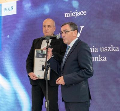 Dr n. med. Maciej Brzeziński oraz prof. dr hab. n. med. Jan Rogowski podczas gali rozdania nagród w konkursie Złoty Skalpel 2018.