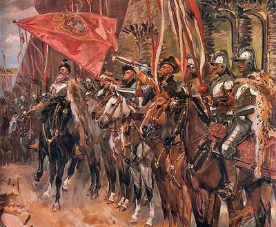 Wojciech Kossak "Hetman Żółkiewski z husarią"