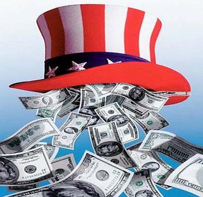 USA, kapelusz z dolarami