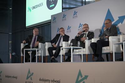 Od lewej Bartosz Poliński, Maciej Miłkowski, Adam Niedzielski i prof. Jacek Jassem.