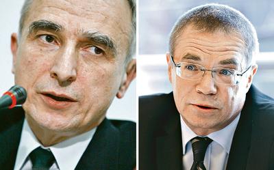 Piotr Naimski (z lewej), Aleksander Miedwiediew z prawej