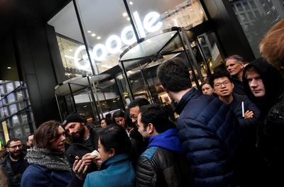 Protest pracowników Google'a w Londynie