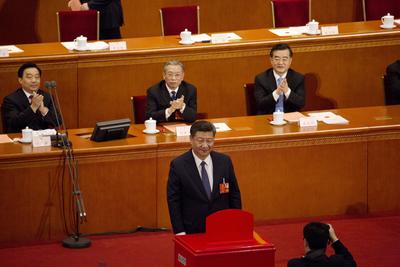 Xi Jinping, prezydent Chin podczas sesji w parlamencie
