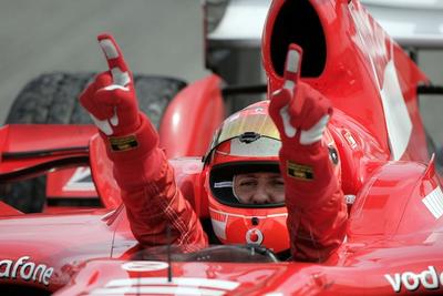 Michael Schumacher w czasach największych sukcesów, gdy ścigał się w barwach zespołu Ferrari fot. Bloomberg
