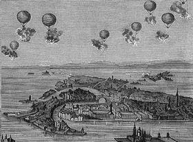 Bombowe balony - pierwszy atak z powietrza