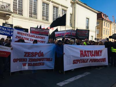 Protest pod Ministerstwem Zdrowia - 2 kwietnia 2019 r.