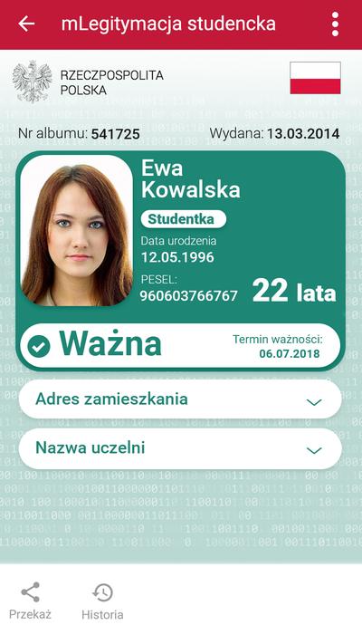 mLegitymacja Na obecnym etapie mLegitymacje będą dostępne na urządzenia z Androidem