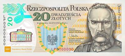 BANKNOT DLA MARSZAŁKA: Na awersie wizerunek Józefa Piłsudskiego, a na rewersie — orzełek legionowy i odznaki: I Brygady Legionów Polskich oraz Krzyża Wielkiego Orderu Virtuti Militari nadanego Piłsudskiemu.