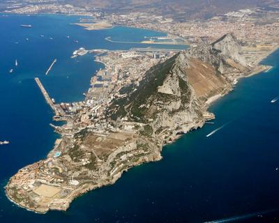 Widok Gibraltaru z lotu ptaka