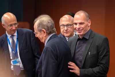 Yanis Waroufakis podczas sobotniego spotkania Eurogrupy