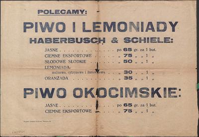 Cennik produktów browarów rodziny Machlejdów