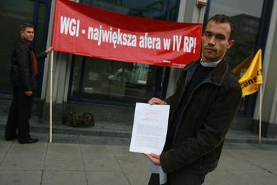 Pikieta ws. WGI w październiku 2007 r., fot. Marek Wiśniewski, Puls Biznesu
