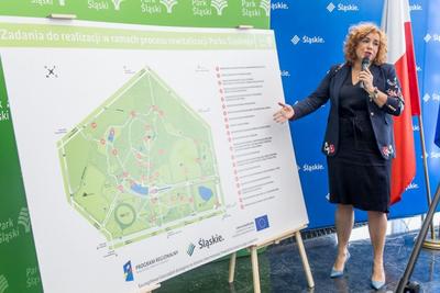 ZIELONA REWITALIZACJA: Tworzymy nową jakość dla jednego z najważniejszych miejsc w województwie” – mówi Aneta Moczkowska, prezes Parku Śląskiego.