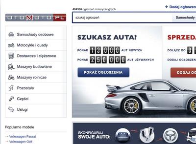 Tak wygląda teraz główna strona Otomoto.pl