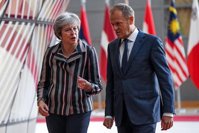 Theresa May, premier Wielkiej Brytanii i Donald Tusk, szef Rady Europejskiej