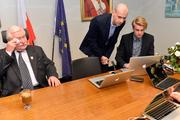 Lech Wałęsa odpowiada na pytania użytkowników Wykop.pl. Fot. Łukasz Dejnarowicz / FORUM